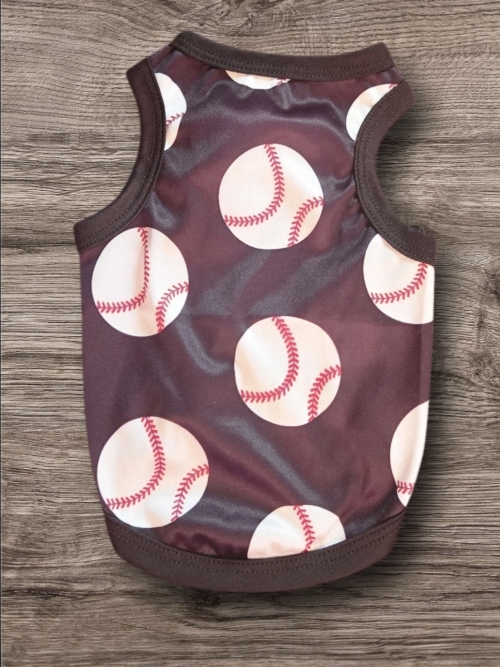Baseball Print Dog Shirt-Size SM